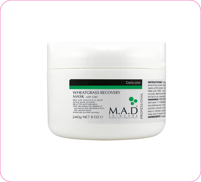 00414 Восстанавливающая маска "SOS" с ростками пшеницы и каннабидиолом pH 6.5 (Wheatgrass Recovery Mask ) 240 гр 386537429492