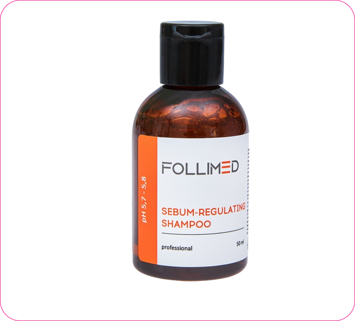 Фоллимед шампунь себорегулирующий для жирных волос (Sebum-Regulating shampoo) 50 мл 990080791042