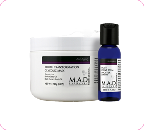 00187 Омолаживающая маска с гликолиевой кислотой + Сыворотка-бустер (Youth Transf Glycolic Mask+ Multi Plant Stem Booster Serum ) 240 гр 30 мл 377796966982